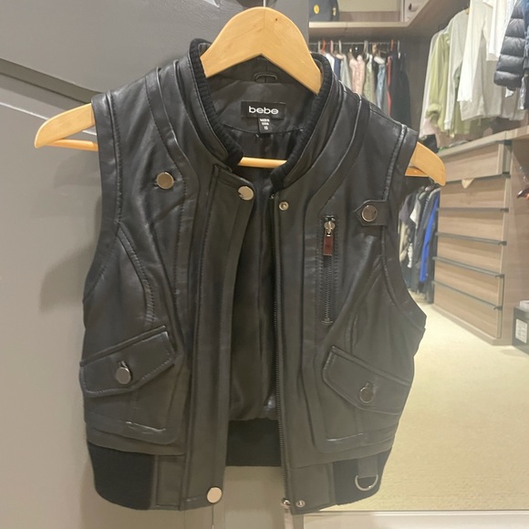 Bebe Vintage Leather Vest - Picture 1 of 3